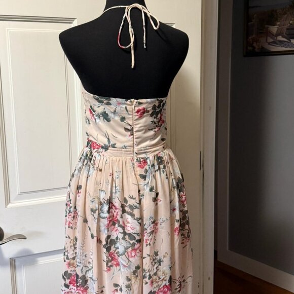 Hello Molly Floral Midi Dress - Cream and Pink - Picture 4 of 5